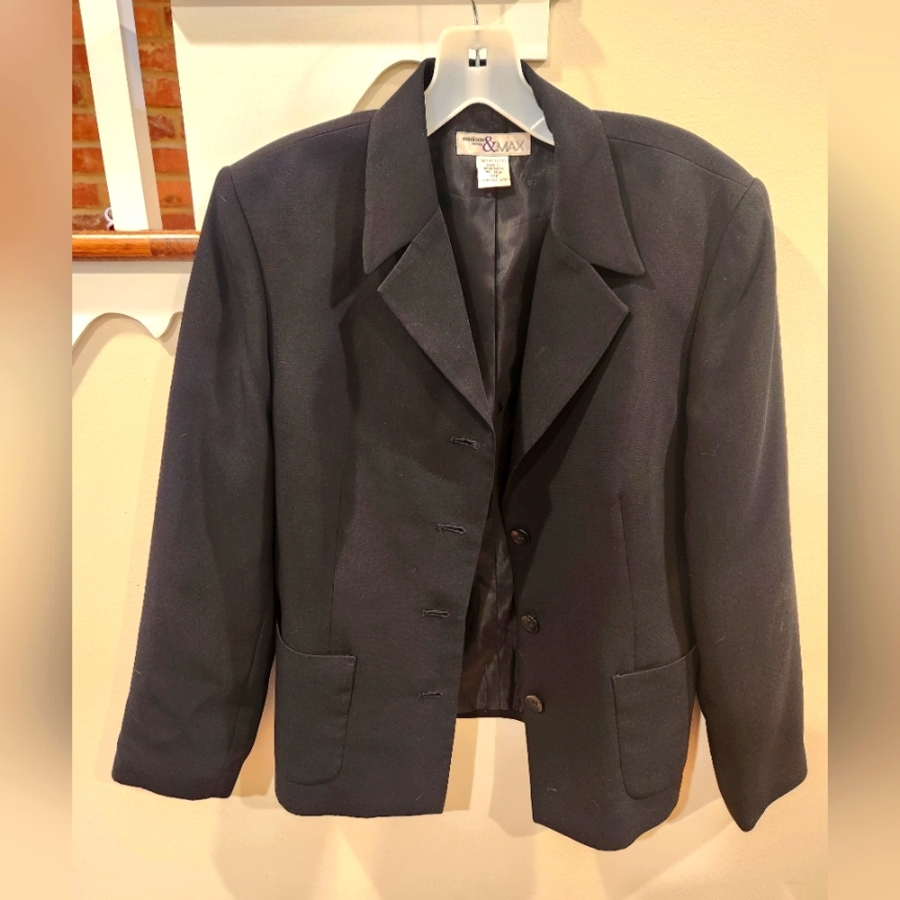 Madison & Max Black Suit Jacket Petite Size 12